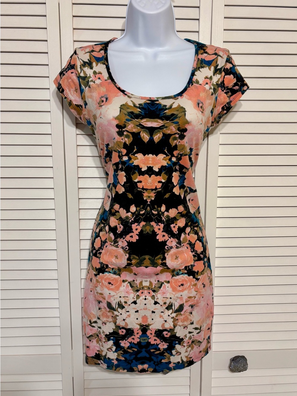 90s Vibes Mirror Image Floral Bodycon Mini Dress